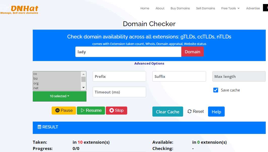 dnhat domain checker search block