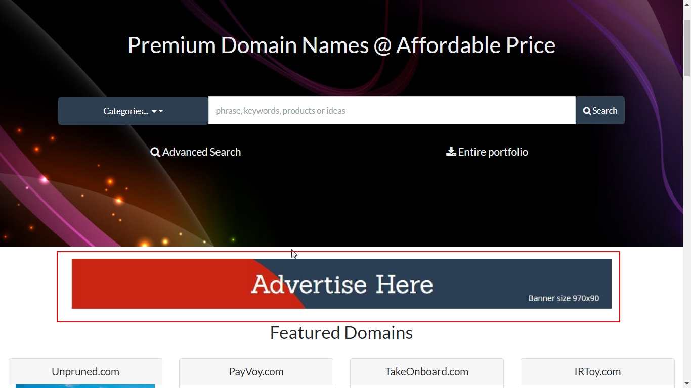DNHat (WLM) CashVow. Ad Spaces on Home Page. Header (top) zone